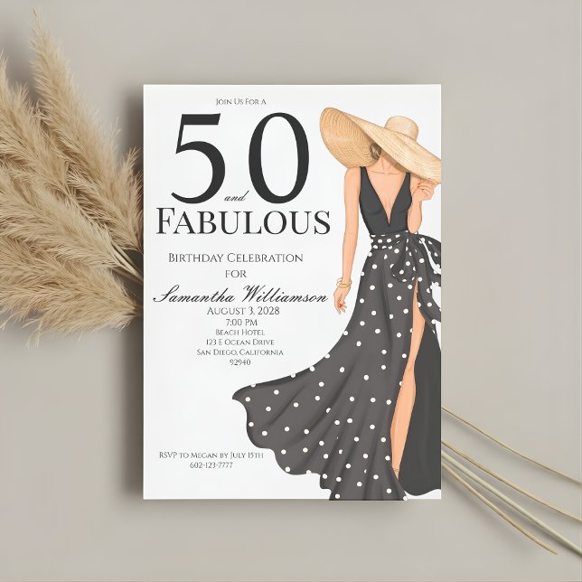 Invitation 50 and Fabulous Black Birthday Party (Créateur téléchargé)