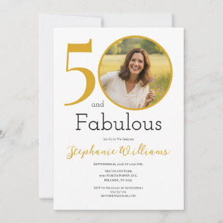 Invitation 50 and Fabulous Photo 50th Birthday Party