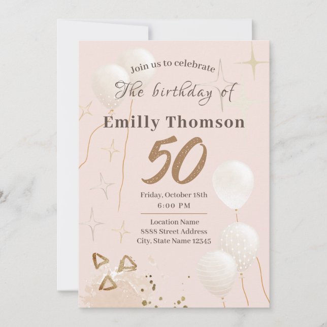 Invitation 50 ans anniversaire (Devant)