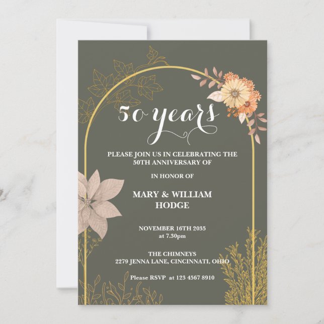 Invitation "50 ans de l'éternité : un anniversaire à retenir" (Devant)