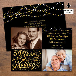 Invitation 50 ans de réalisation Anniversaire Then & Now