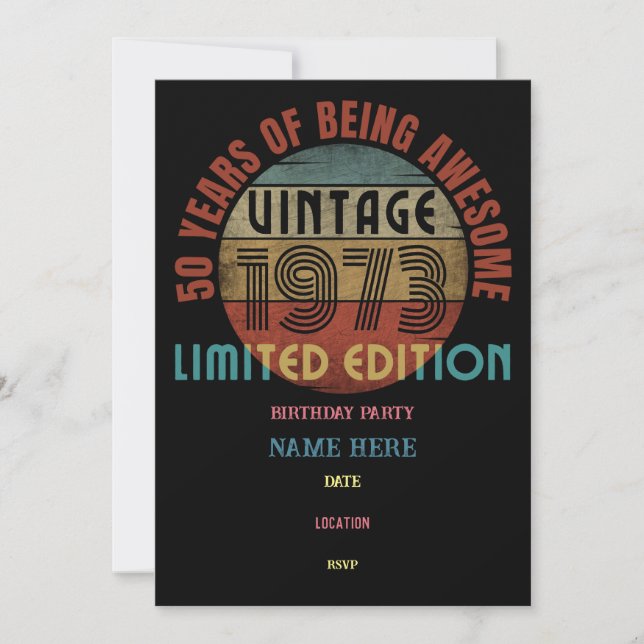 Invitation 50 ans d'être génial personnaliser anniversaire (Devant)