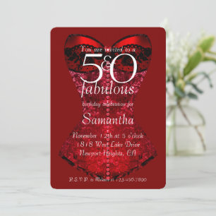 Invitation 50 ans et Fabuleux Corset Rouge Anniversaire