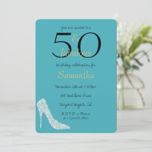 Invitation 50 ans et Fabuleux Diamant Talons Aqua 50e Anniver
