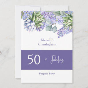 Invitation 50 ans et fabuleux Lilas violet aquarelle II