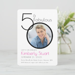 Invitation 50 ans et Fabuleux Photo Rose 50e Anniversaire