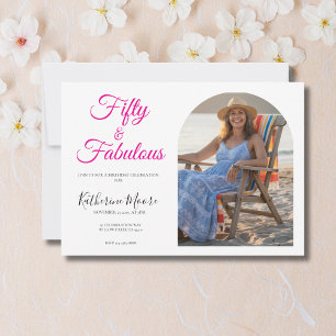 Invitation 50 ans et Fabuleux Photo Rose 50e Anniversaire 