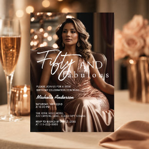 Invitation 50 ans et Fabuleux Photo Rose Gold 50e Anniversair