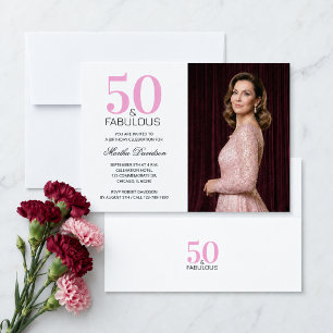 Invitation 50 ans et Fabuleux Rose 50e Anniversaire