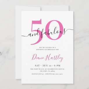 Invitation 50 ans et Fabuleux Rose Cinquantième Anniversaire