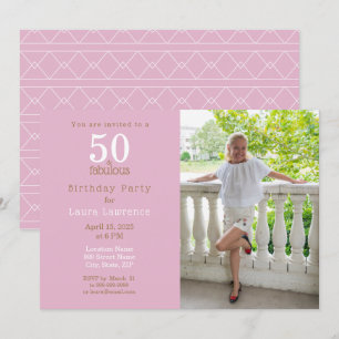 Invitation 50 ans et Fabuleux Rose Fête de 50e Anniversaire