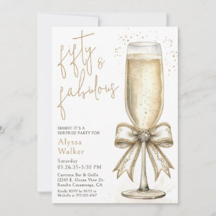 Invitation 50 ans et Fabuleux Verre à Champagne Surprise Anni