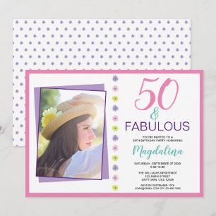 Invitation 50 ans et une fête d'anniversaire fabuleuse