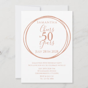 Invitation 50 ans Joyeux Anniversaire 50 Ans Rose Gold Fête