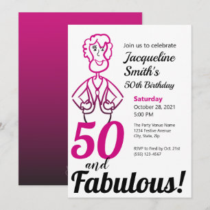 Invitation 50 et fabuleuse dame rose et noire
