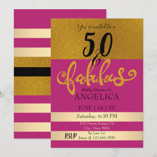 Invitation 50 et fabuleuse fête d'anniversaire
