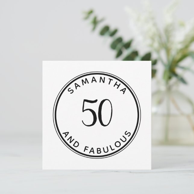 Invitation 50 Et fabuleux 50e anniversaire moderne minimal (Debout devant)