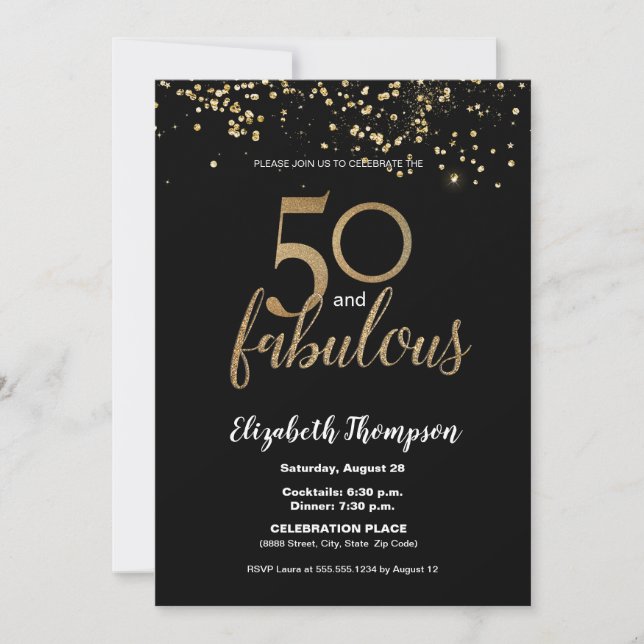 Invitation 50 et fabuleux 50e anniversaire Personnalisé (Devant)