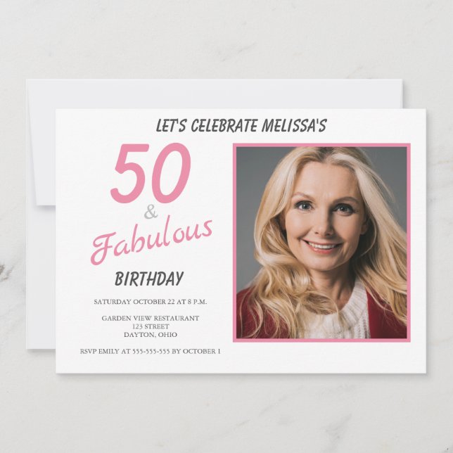 Invitation 50 et Fabuleux anniversaire (Devant)
