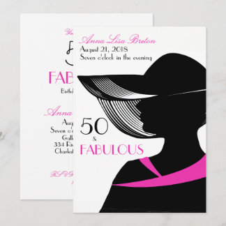 Invitation 50 et fabuleux Art Déco Élégant 50e anniversaire