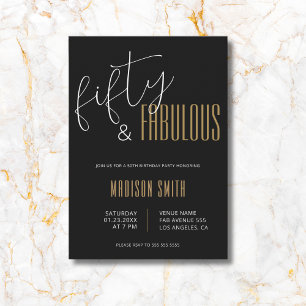 Invitation 50 et fabuleux Black and Gold 50e anniversaire