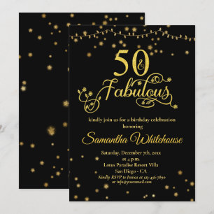 Invitation 50 et fabuleux Black Parties scintillant    Annive