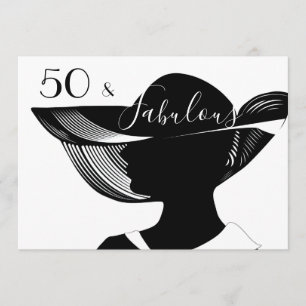 Invitation 50 et fabuleux  Design art déco élégant B&W