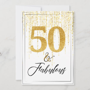 Invitation 50 et fabuleux en Parties scintillant d'or Anniver