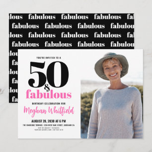 Invitation 50 et Fabuleux   Fête d'anniversaire 50 ans
