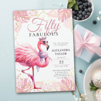 50 et fabuleux Flamant rose rose drôle 50e anniver