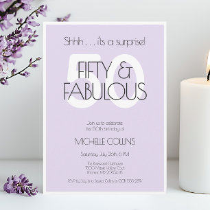 Invitation 50 et fabuleux Moderne Purple Cinquante Anniversai