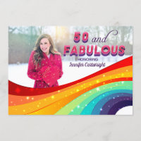 50 et fabuleux Rainbow Sparkle Photo Anniversaire