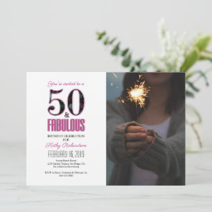 Invitation 50 et fabuleux rose 50e anniversaire de la fête Ph