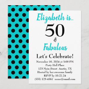 Invitation 50 et Fabuleux Turquoise Blue Anniversaire