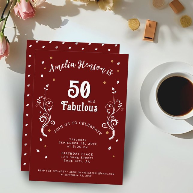 Invitation 50 et Fabulous Foliage Rouge 50e anniversaire (Créateur téléchargé)