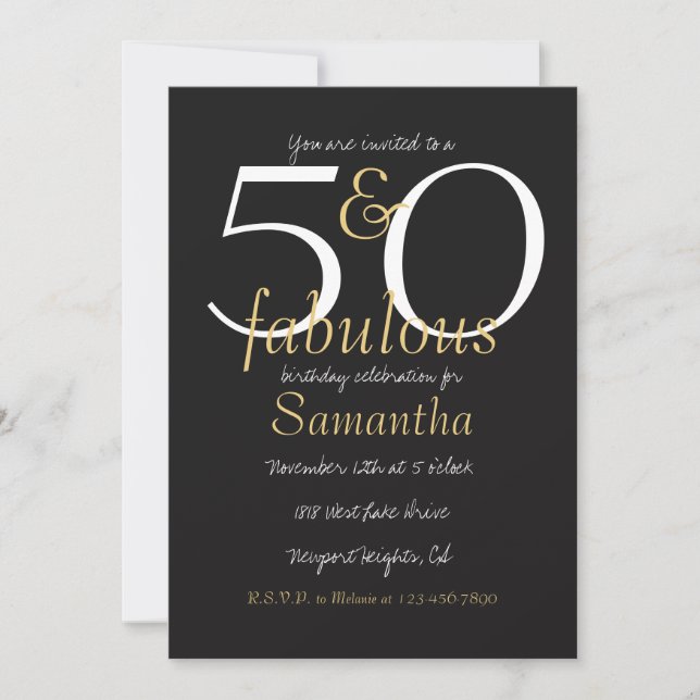 Invitation 50 et Fabulous Gold Black White (Devant)