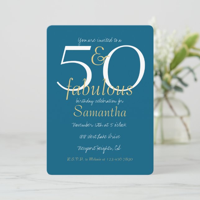 Invitation 50 et Fabulous Gold Blue 50e anniversaire (Debout devant)