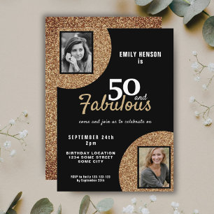 Invitation 50 et Fabulous Gold Parties scintillant 2 Photo 50