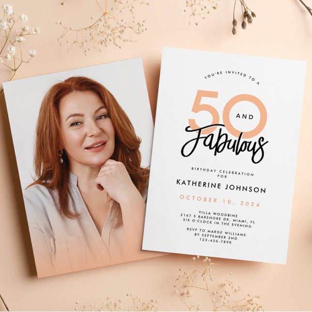 Invitation 50 et Fabulous Moderne 50e fête d'anniversaire (Créateur téléchargé)