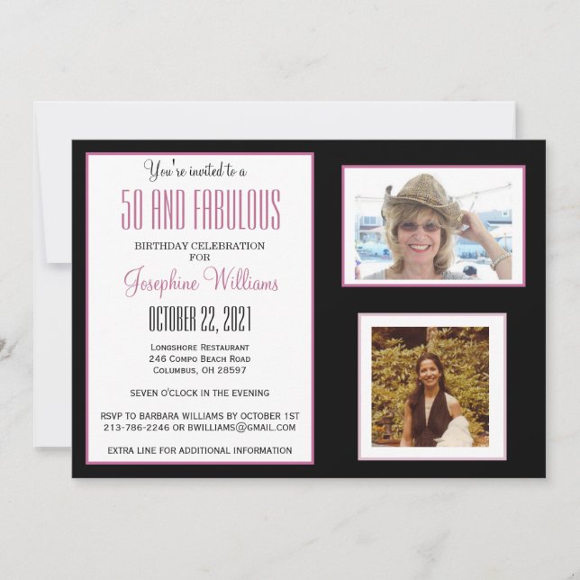 Invitation 50 et Fabulous Party Photos (Devant)