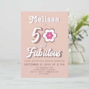 Invitation 50 et Fabulous rose 50e anniversaire Invitati Supe