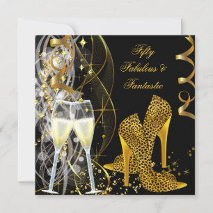 Invitation 50 Fabuleuse et fantastique fête de Champagne Leop
