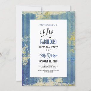Invitation 50 & FABULEUX Blues Anniversaire Avec Photo