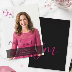Invitation 50 & Fabuleux Superposition de photo Monogramme An
