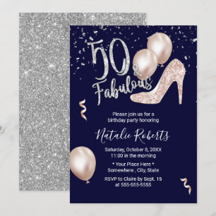Invitation 50 & Fabulous Modern High Heel 50e Anniversaire Ma