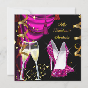 Invitation 50 Fabuluses et Fantastiques Fêtes au Champagne Ro
