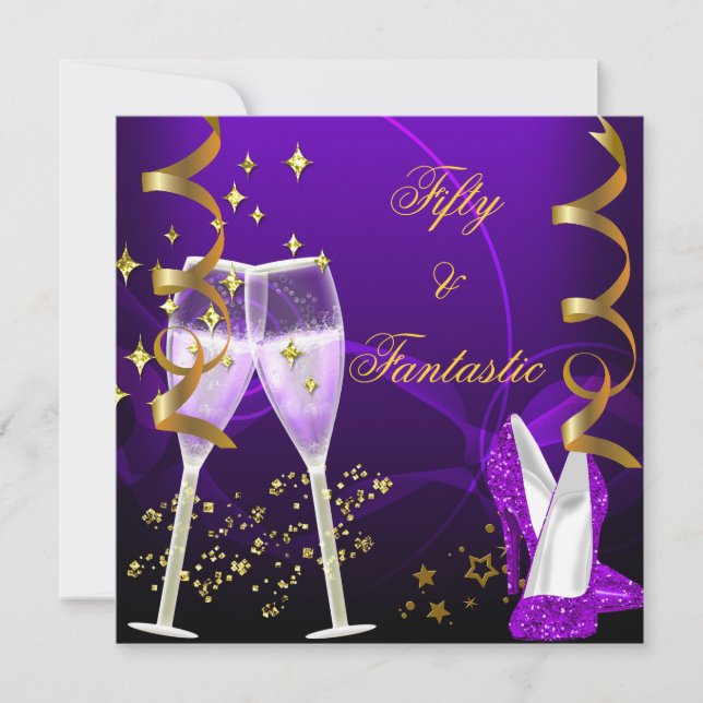 Invitation 50 & Fantastic Purple Gold Chaussures (Devant)