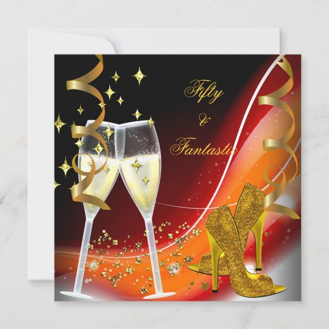 Invitation 50 & Fantastique Or Rouge Orange (Devant)