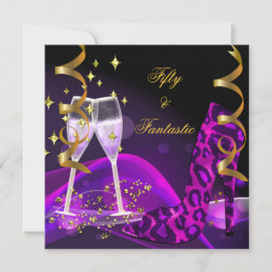 Invitation 50 & Fantastiques chaussures léopard or violet