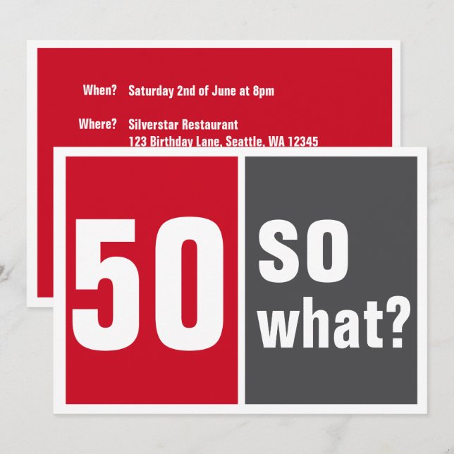 Invitation 50 na und? (Devant / Derrière)